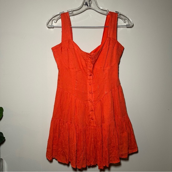 PQSwim Everly Romper Vibrant Orange Flowy Summer Vacation Resortwear Staple XS/S - Picture 1 of 16